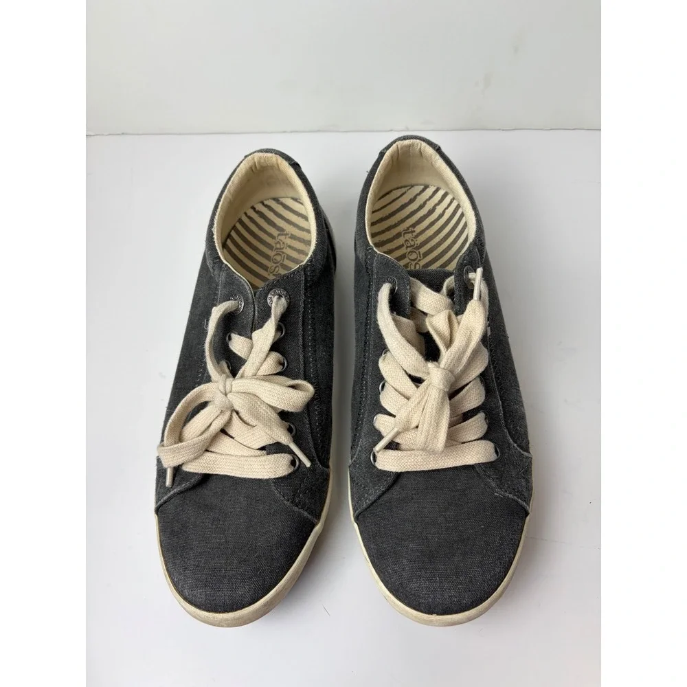 Taos Star Canvas Sneakers Charcoal Gray Lace Up Low‎ Top Shoes Womens 9 EU 40